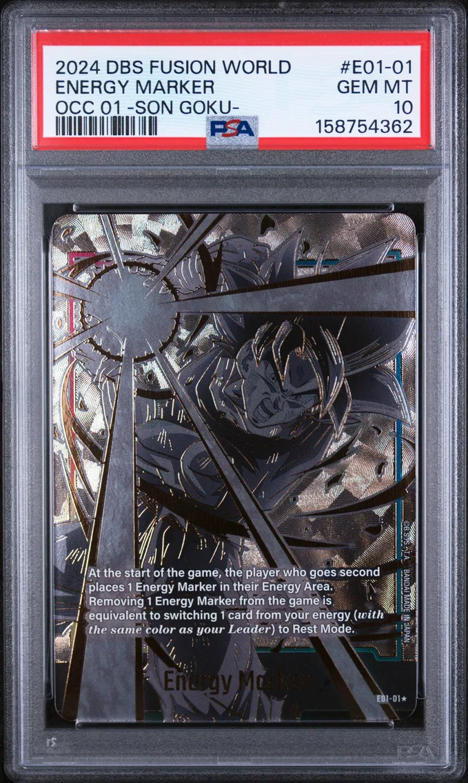 2024 #E01-01 Energy Marker PSA 10 Dragon Ball Super Card Game Fusion World Official Card Case 01 -Son Goku-