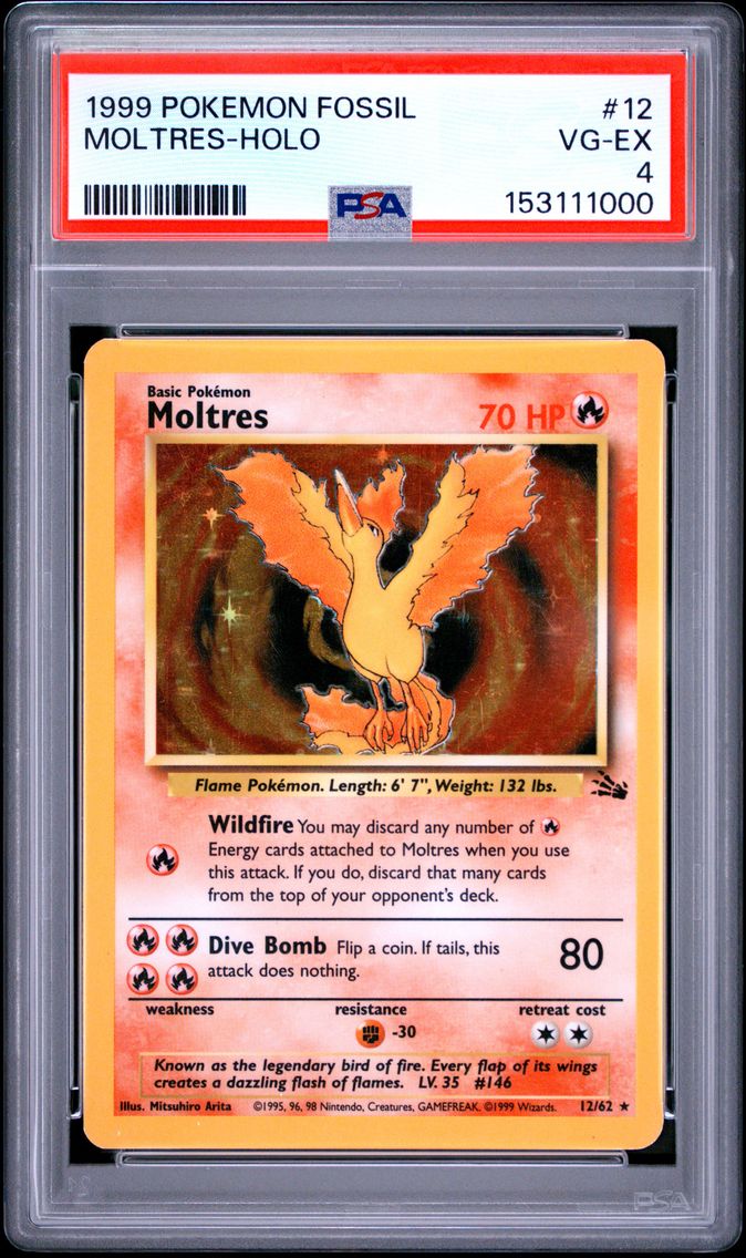 1999 #12 Moltres-Holo PSA 4 Fossil
