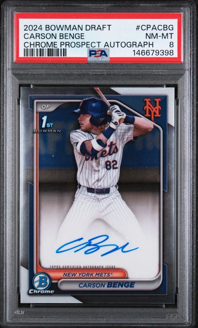 2024 #CPACBG Carson Benge PSA 8 Bowman Draft Chrome Prospect Autographs