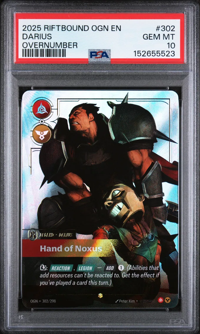 2025 #302 Darius - Hand of Noxus PSA 10 Riftbound: League of Legends Ogn-Origins