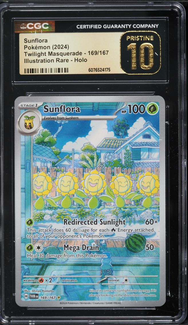 2024 #169 Sunflora CGC 10 Pristine Twm EN-Twilight Masquerade Pokemon