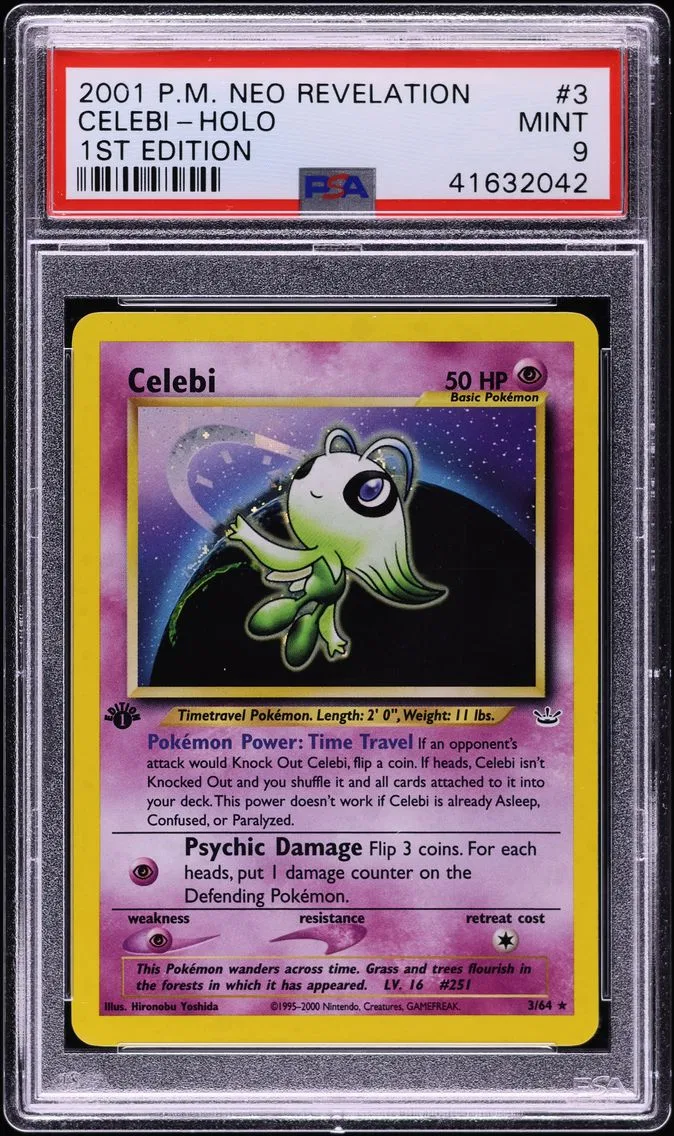 2001 #3 Celebi-Holo PSA 9 Neo Revelation 1st Edition Pokemon
