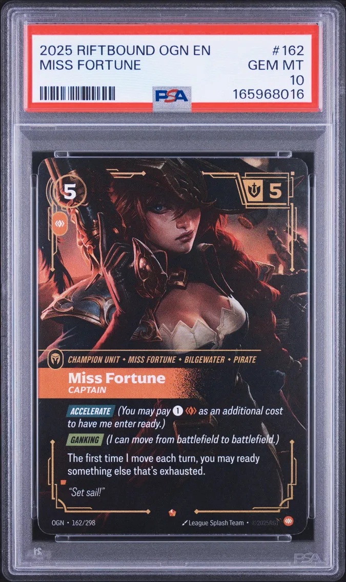 2025 #162 Miss Fortune - Captain PSA 10 Riftbound: League of Legends Ogn-Origins