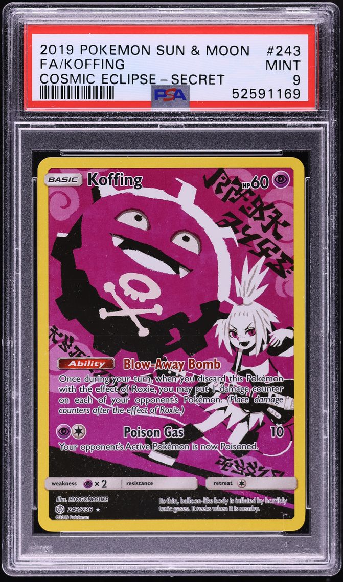 2019 #243 Full Art/Koffing PSA 9 Sun & Moon Cosmic Eclipse Pokemon