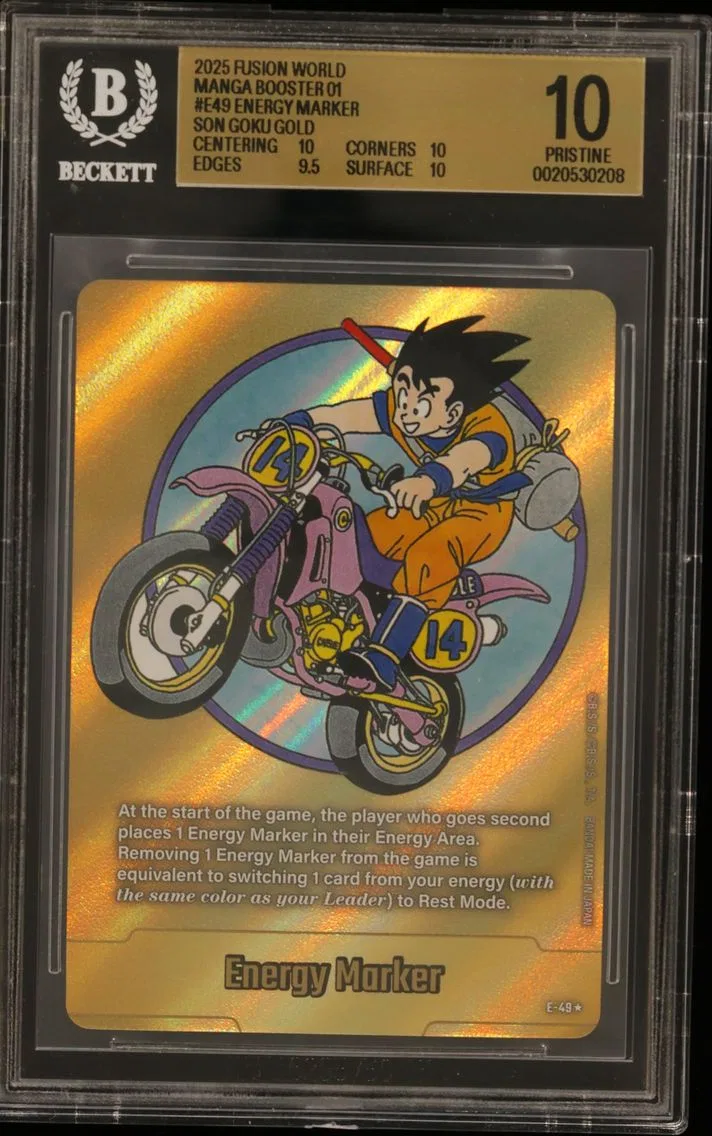 2025 #E49 Energy Marker (Son Goku) GOLD BGS 10 Dragon Ball Super Card Game Fusion World Manga Booster 01