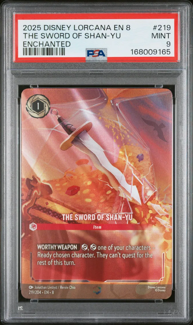 2025 #219 The Sword of Shan-YU PSA 9 Disney Lorcana EN 8-Reign of Jafar