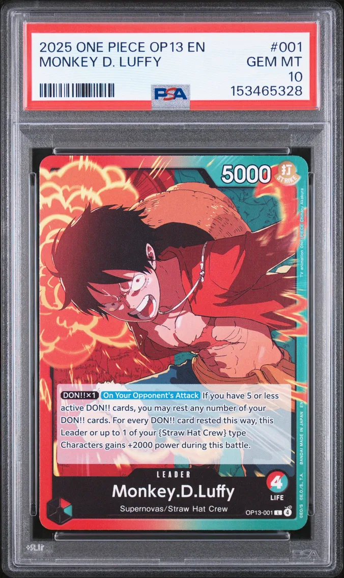 2025 #001 Monkey D. Luffy PSA 10 One Piece OP13-Carrying on His Will