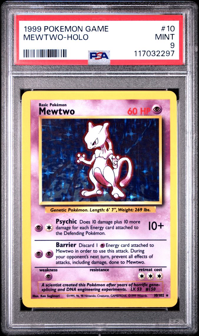 1999 #10 Mewtwo-Holo PSA 9 Game Pokemon