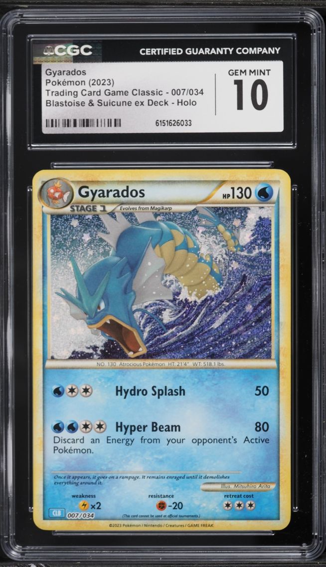 2023 #7 Gyarados CGC 10 Pokemon TCG Classic Blastoise & Suicune Ex Deck Holo
