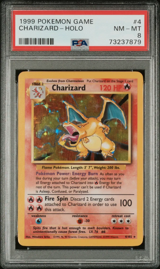 1999 #4 Charizard-Holo PSA 8 Gam