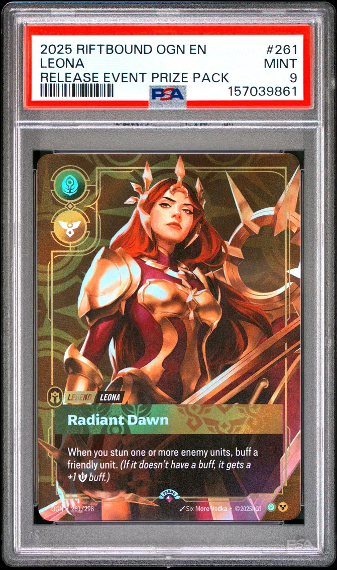 2025 #261 Leona - Radiant Dawn PSA 9 Riftbound: League of Legends Ogn-Origins
