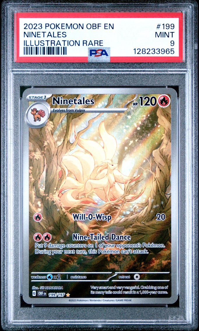 2023 #199 Ninetales PSA 9 Obf EN-Obsidian Flames Pokemon