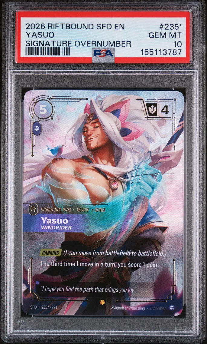 2026 #235* Yasuo - Windrider PSA 10 Riftbound: League of Legends Sfd-Spiritforged
