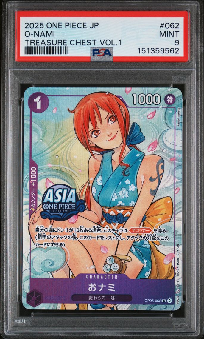 2025 #062 O-Nami PSA 9 One Piece Japanese Treasure Chest Vol.1