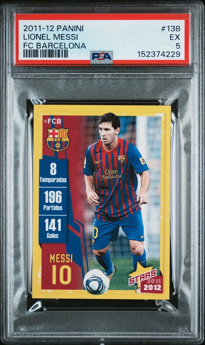 2011 #138 Lionel Messi PSA 5 Panini FC Barcelona