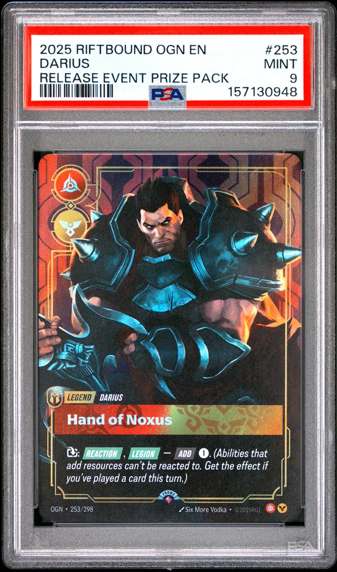 2025 #253 Darius - Hand of Noxus PSA 9 Riftbound: League of Legends Ogn-Origins