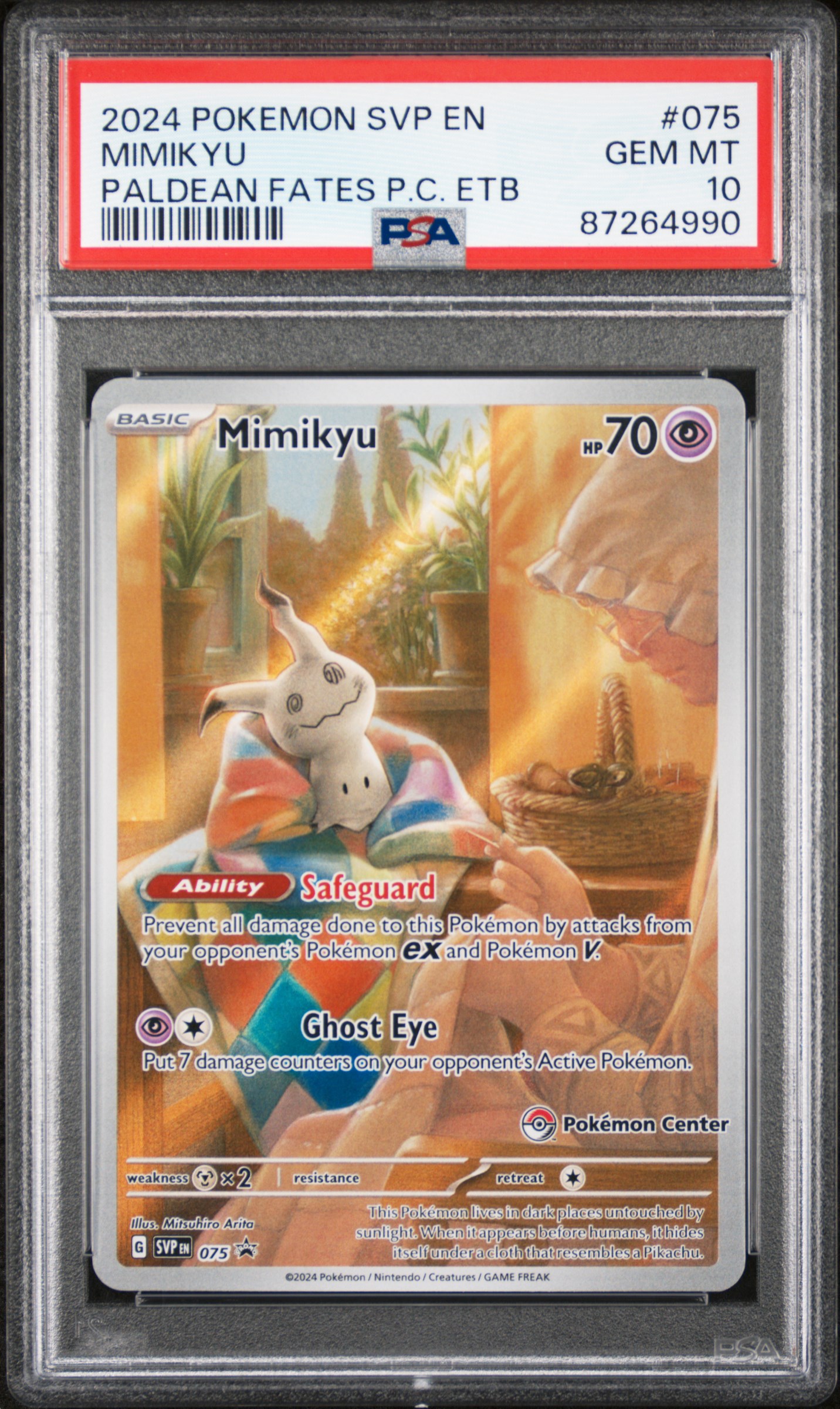 2024 #075 Mimikyu PSA 10 Svp En-Sv Black Star Promo