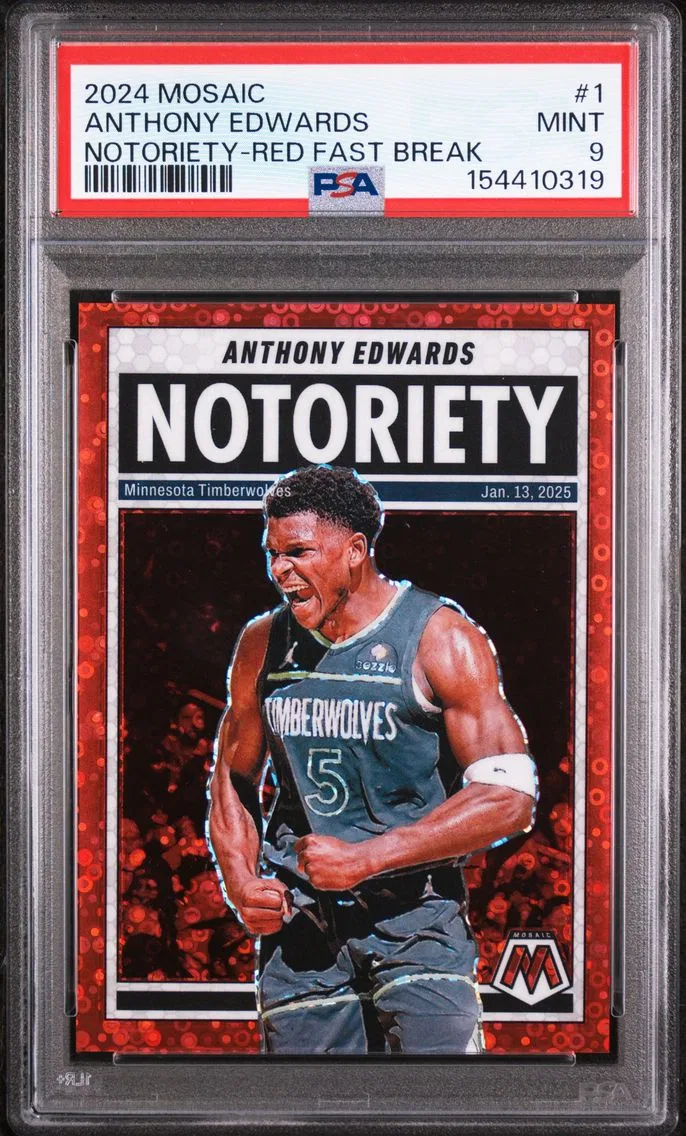 2024 #1 Anthony Edwards PSA 9 Panini Mosaic Notoriety