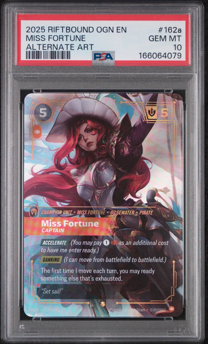 2025 #162a Miss Fortune - Captain PSA 10 Riftbound: League of Legends Ogn-Origins