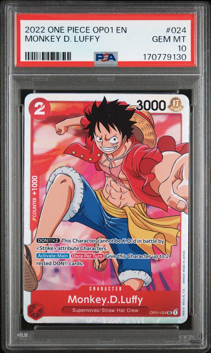 2022 #024 Monkey D. Luffy PSA 10 One Piece OP01-Romance Dawn