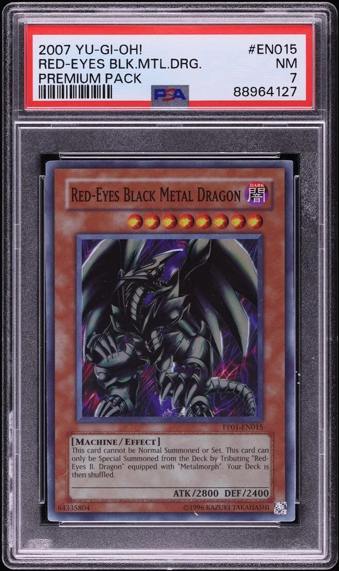 2007 #PP01-EN015 Red-Eyes Black Metal Dragon PSA 7 Yu-Gi-Oh! Premium Pack