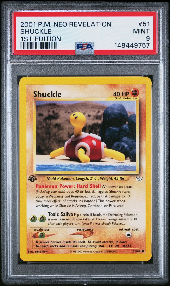 2001 #51 Shuckle 1st Edition PSA 9 Neo Revelation Pokemon