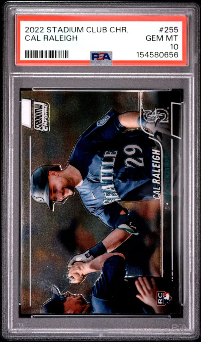 2022 #255 Cal Raleigh PSA 10 Topps Stadium Club Chrome