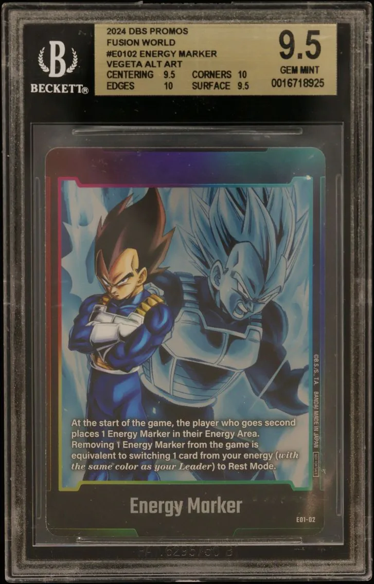 2024 #E0102 Energy Marker (Vegeta) BGS 9.5 Dragon Ball Super Card Game Fusion World Promos