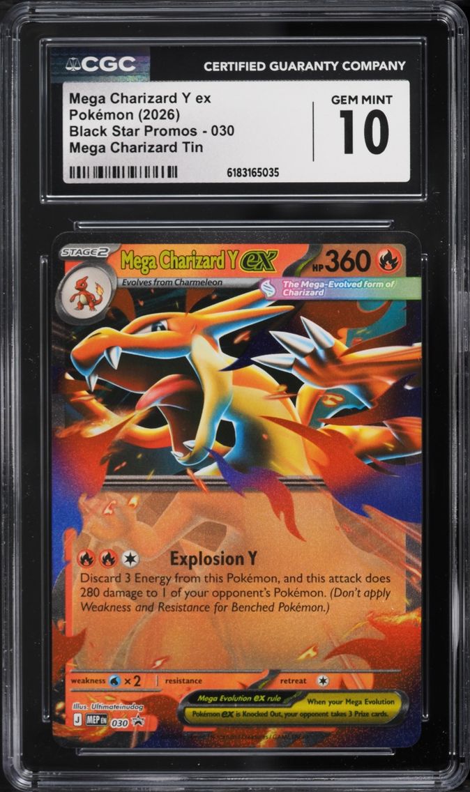 2026 Pokemon Mega Evolution Promo Tin Mega Charizard Y EX #30 CGC 10 GEM MINT