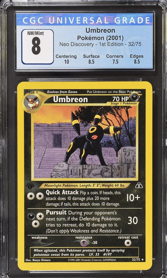 2001 #32 Umbreon CGC 8 Neo Discovery - 1st Edition - English