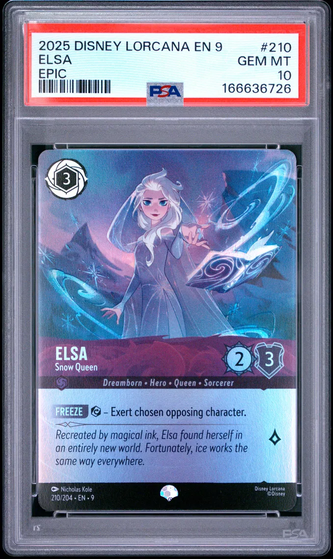 2025 #210 Elsa - Snow Queen PSA 10 Disney Lorcana EN 9-Fabled