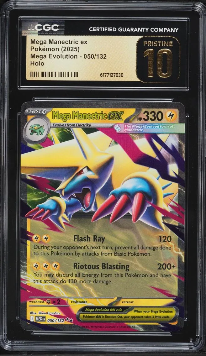 2025 Pokemon Mega Evolution Holo Mega Manectric Ex #50 CGC 10 PRISTINE