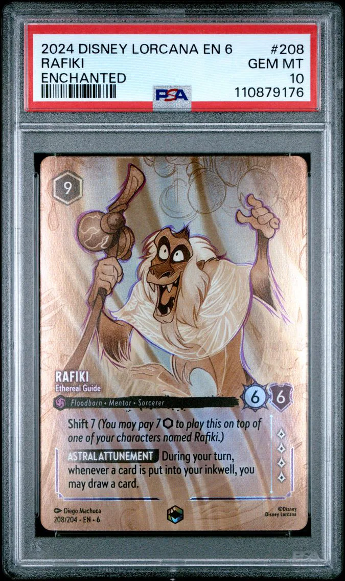 2024 #208 Rafiki - Ethereal Guide PSA 10 Disney Lorcana EN 6-Azurite Sea