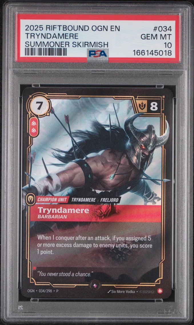 2025 #034 Tryndamere - Barbarian PSA 10 Riftbound: League of Legends Ogn-Origins
