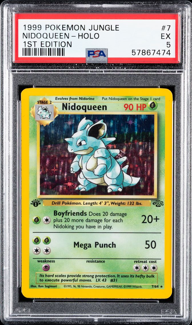 1999 #7 Nidoqueen-Holo 1st Edition PSA 5 Jungle Pokemon