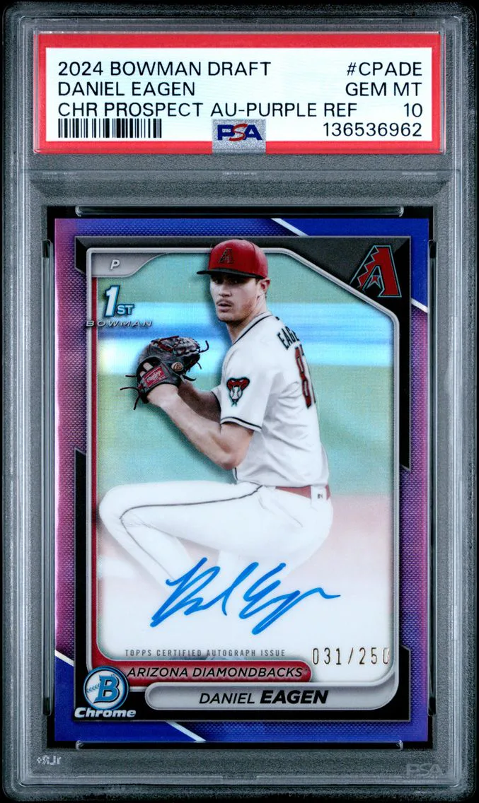 2024 #CPADE Daniel Eagen PSA 10 Bowman Draft Chrome Prospect Autographs