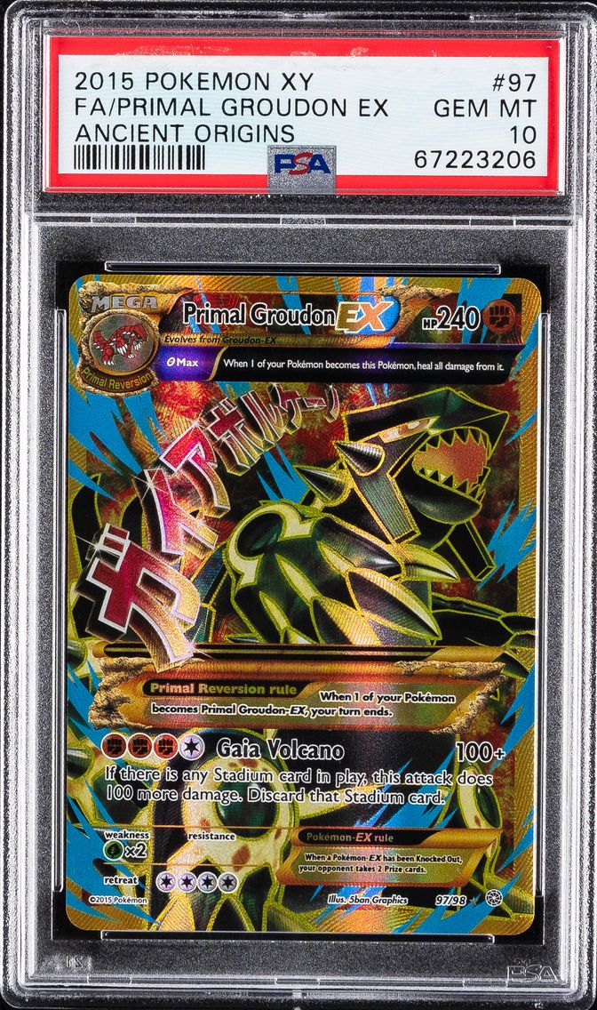 2015 #97 FULL ART/PRIMAL GROUDON EX PSA 10 XY ANCIENT ORIGINS POKEMON
