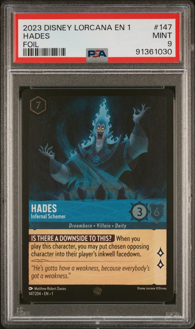 2023 #147 Hades - Infernal Schemer PSA 9 Disney Lorcana EN 1-the First Chapter