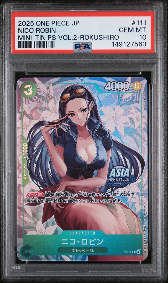 2025 #111 Nico Robin PSA 10 One Piece Japanese Mini-Tin Pack Set Vol.2