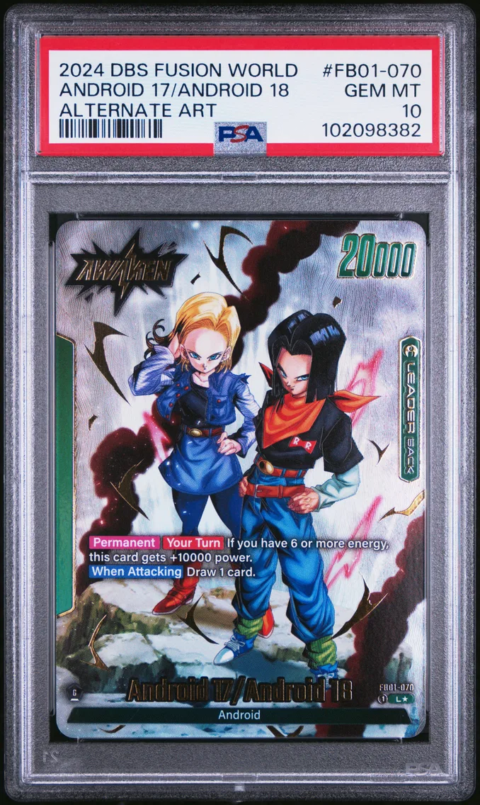 2024 #FB01-070 Android 17/Android 18 PSA 10 Dragon Ball Super Card Game Fusion World Awakened Pulse