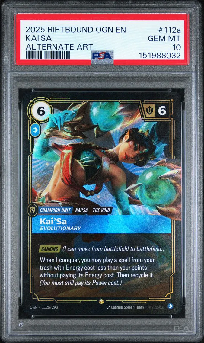 2025 #112a Kai'SA - Evolutionary PSA 10 Riftbound: League of Legends Ogn-Origins