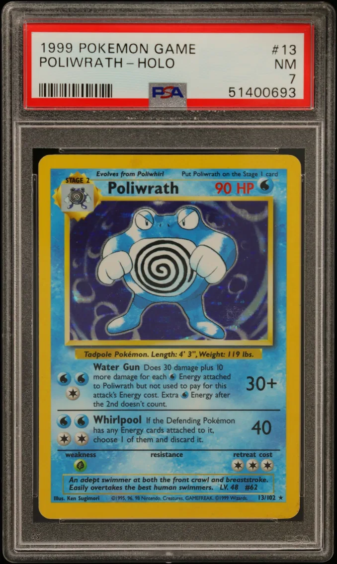 1999 #13 Poliwrath-Holo PSA 7 Game