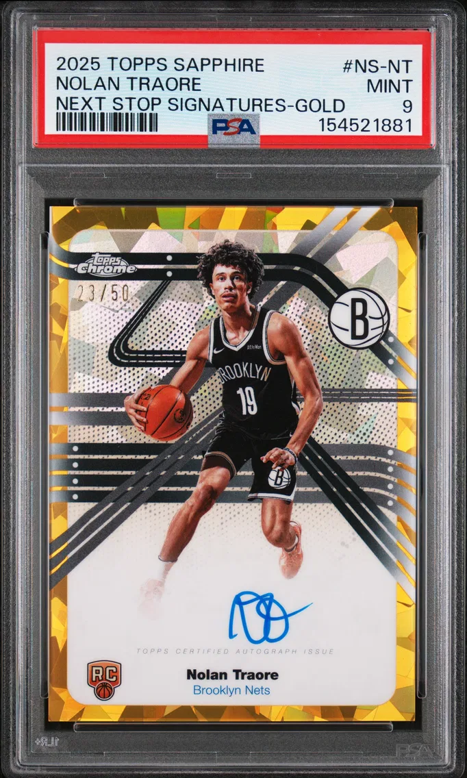 2025 #NS-NT Nolan Traore PSA 9 Topps Chrome Sapphire Edition Next Stop Signatures