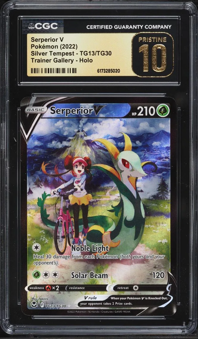 2022 Silver Tempest - English Pokemon Sword & Shield Silver Tempest CHR Serperior V #TG13/TG30 CGC 10