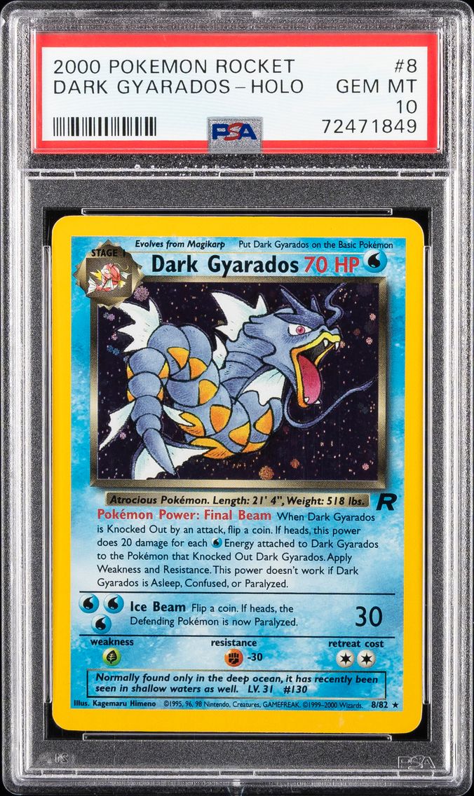 2000 #8 Dark Gyarados-Holo PSA 1