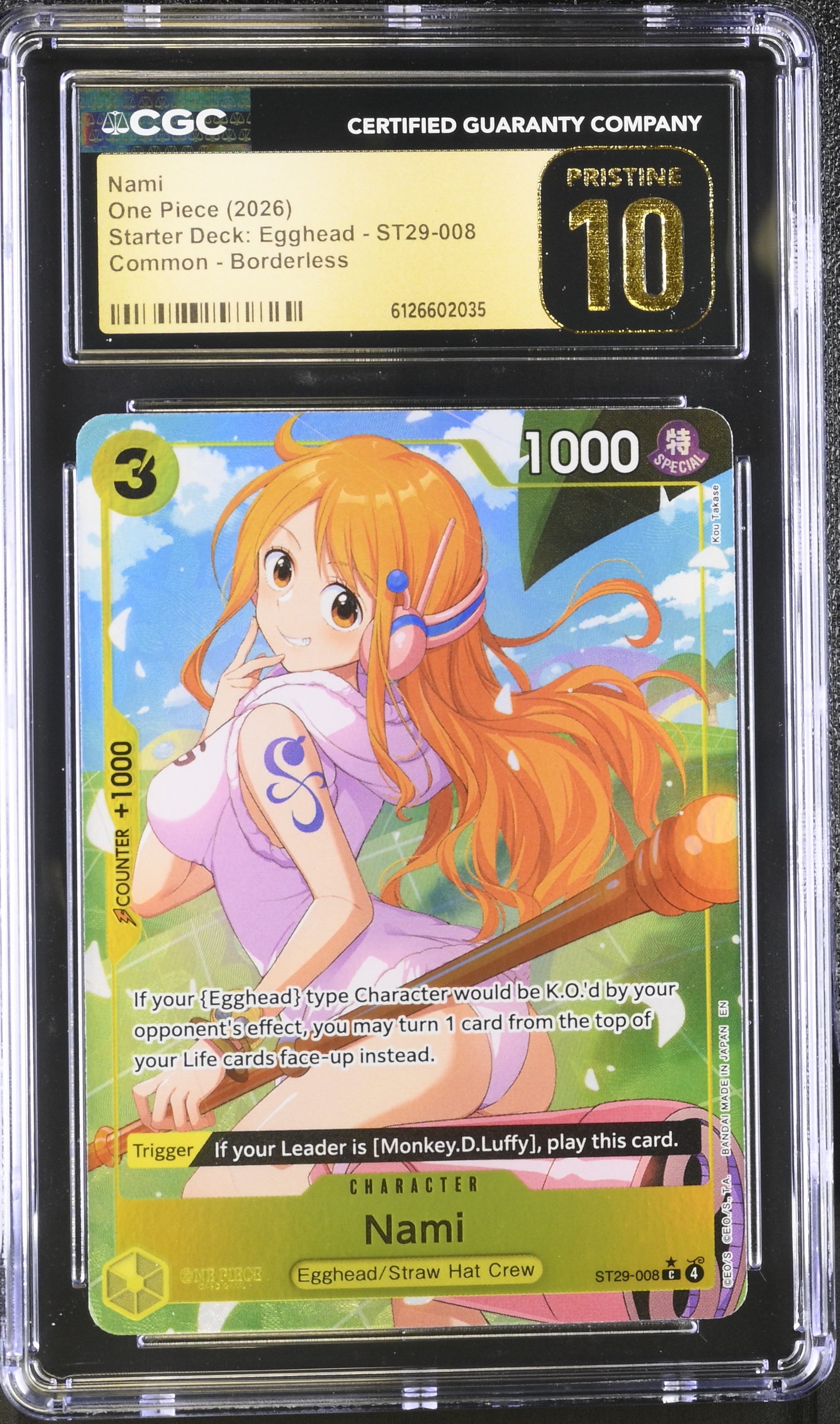 2026 #St29-008 Nami CGC 10 Pristine Starter Deck: Egghead (St29) - English