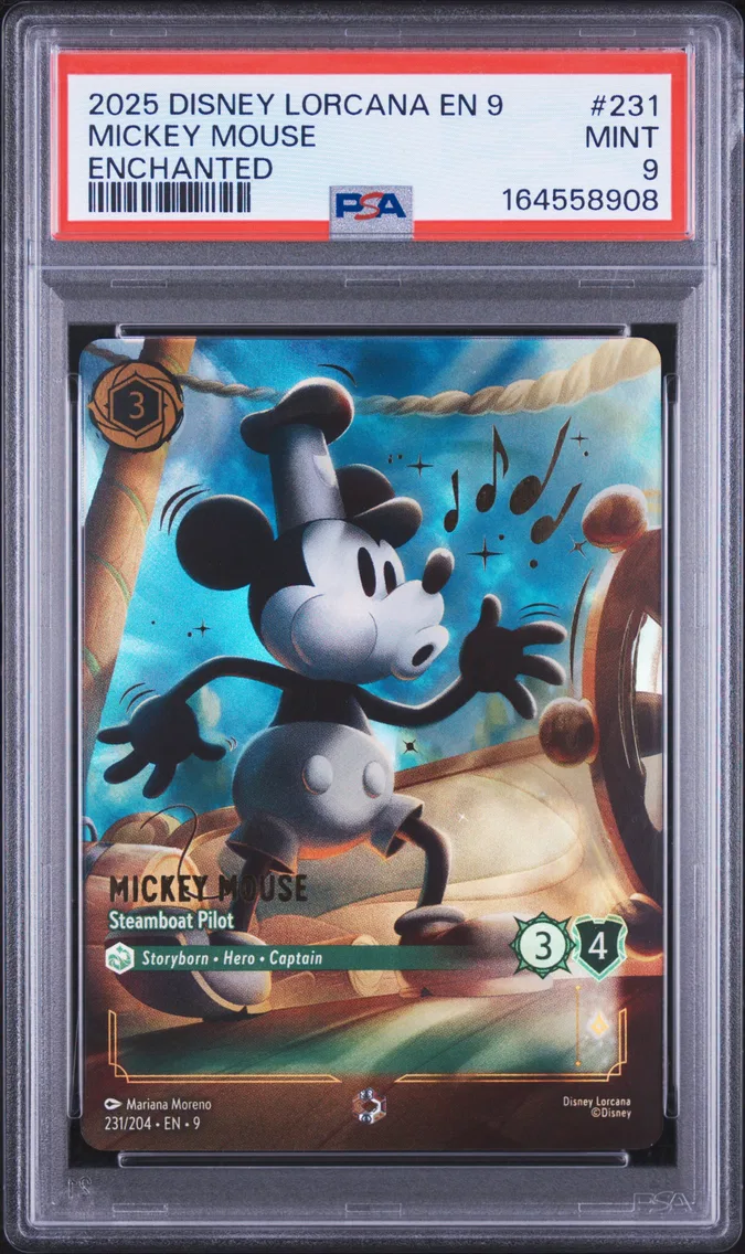 2025 #231 Mickey Mouse - Steamboat Pilot PSA 9 Disney Lorcana EN 9-Fabled