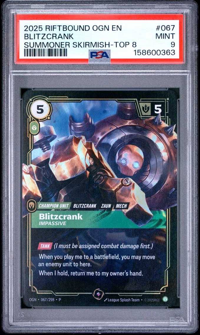 2025 #067 Blitzcrank - Impassive PSA 9 Riftbound: League of Legends Ogn-Origins
