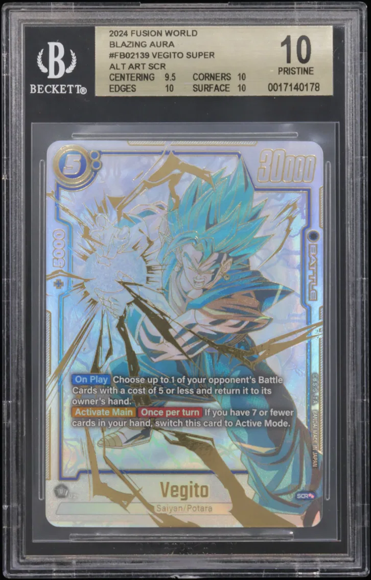 2024 #FB02139 Vegito SUPER ALT ART SCR BGS 10 Dragon Ball Super Fusion World Blazing Aura