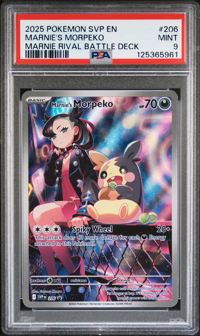2025 #206 Marnie's Morpeko PSA 9 Svp EN-SV Black Star Promo